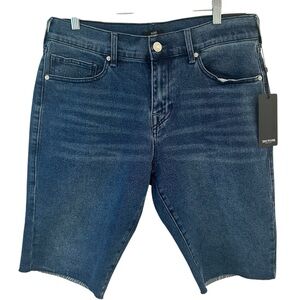 True Religion Ricky Relaxed Straight Raw Hem Denim Shorts Size 32